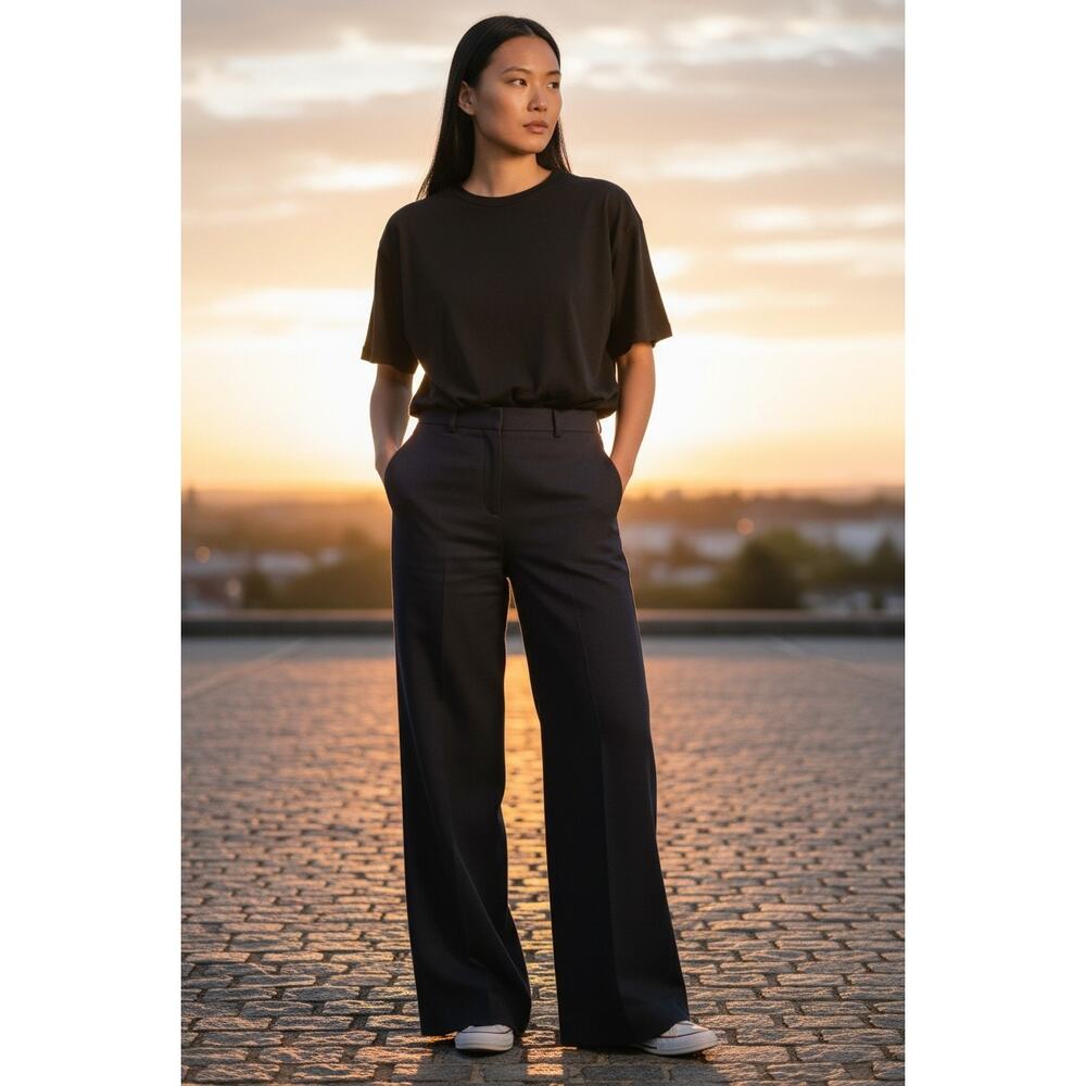 Michael Kors Wide-Leg Dress Pants Women's Size 6 Black Workwear Casual